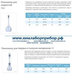 Пикнометр ПЖ2 100 мл, пластмассовая пробка Пикнометр ПЖ2 100 мл, пластмассовая пробка